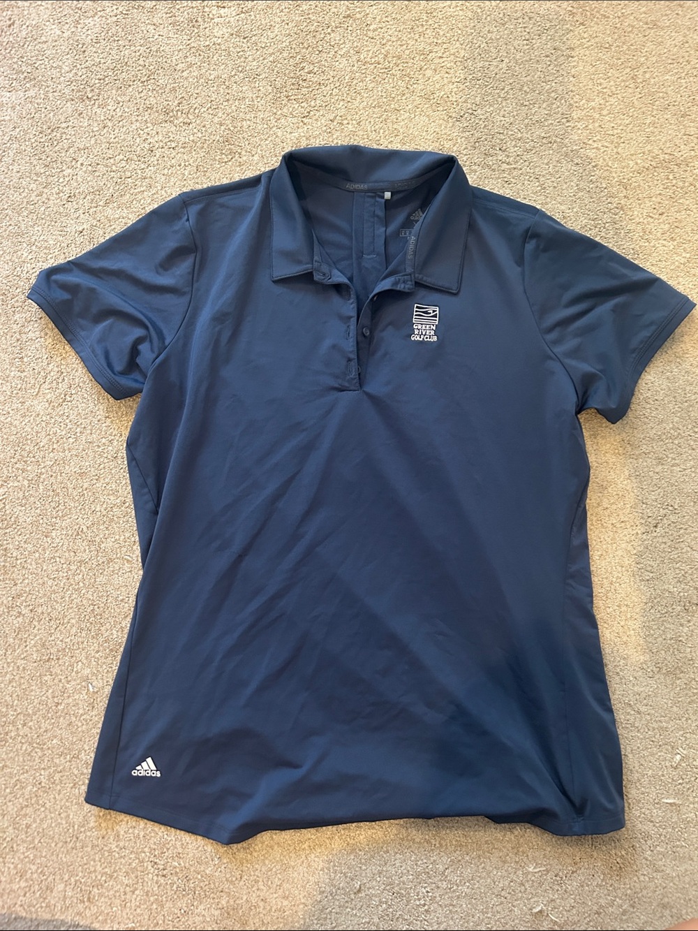 ADIDAS Custom Navy Women's Short Sleeve Golf Polo — Green River Golf Club Polo
